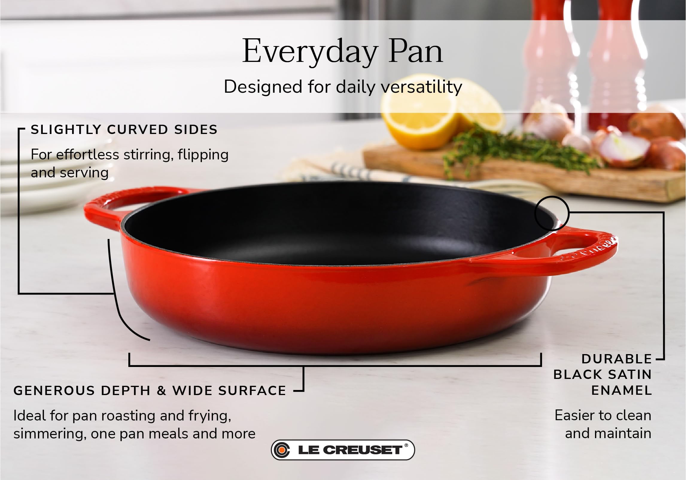 Foto 2 | Pan Le Creuset De Hierro Fundido Esmaltado Signature Everyday, 28 Cm - Venta Internacional.