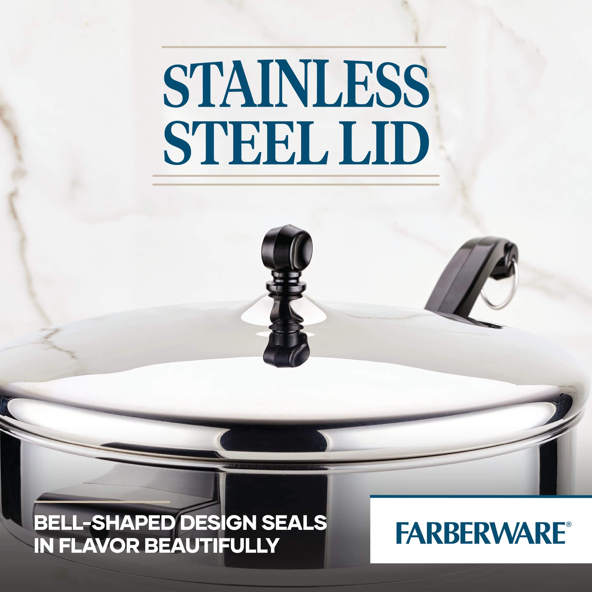 Foto 5 | Sartén Farberware Classic De 4,5 L Con Tapa De Acero Inoxidable - Venta Internacional.