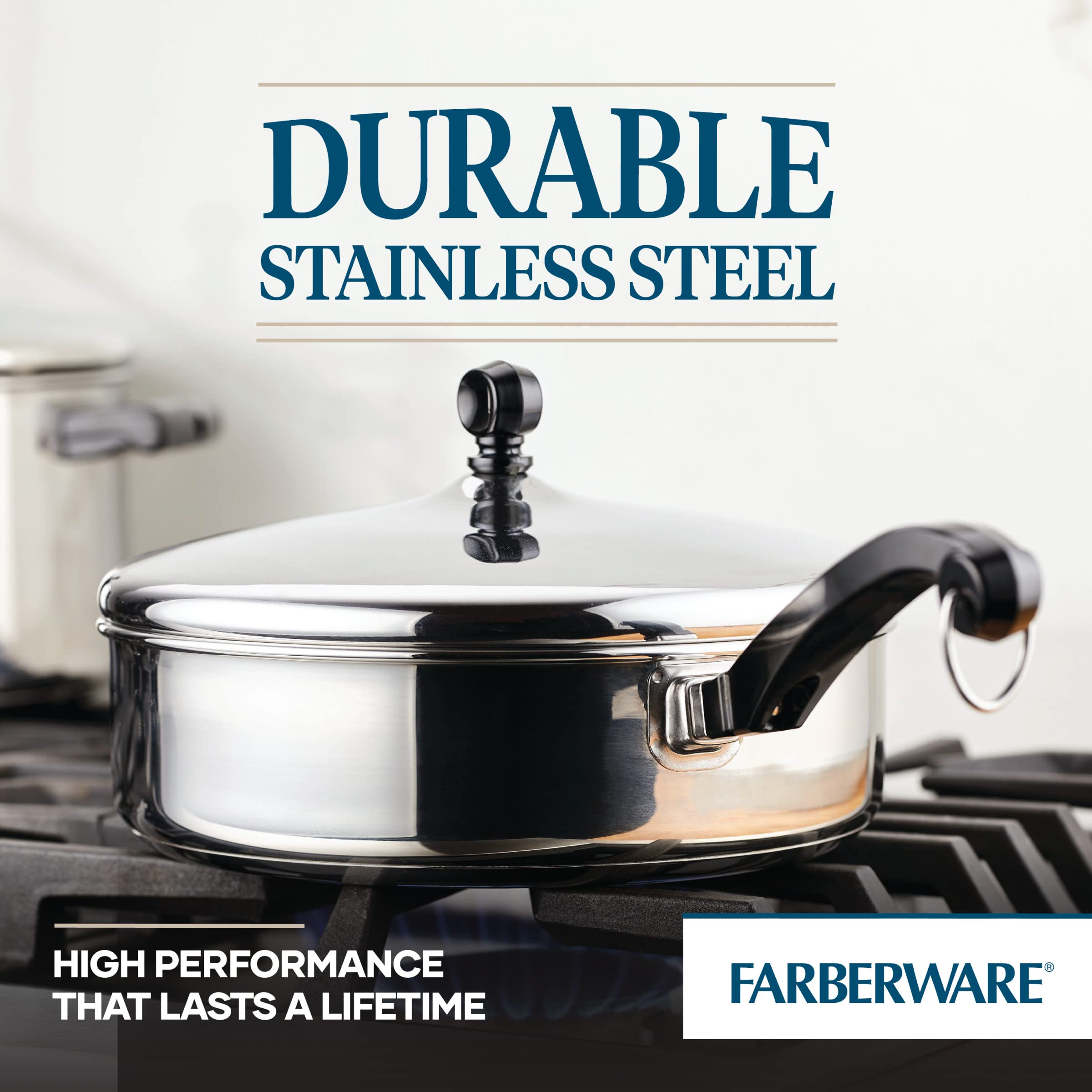 Foto 5 | Sartén Farberware Classic De Acero Inoxidable De 2.75 L Con Tapa - Venta Internacional.