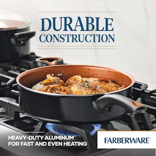 Foto 3 | Sartén Farberware Glide de Cerámica Antiadherente de 4l con Tapa Negra - Venta Internacional