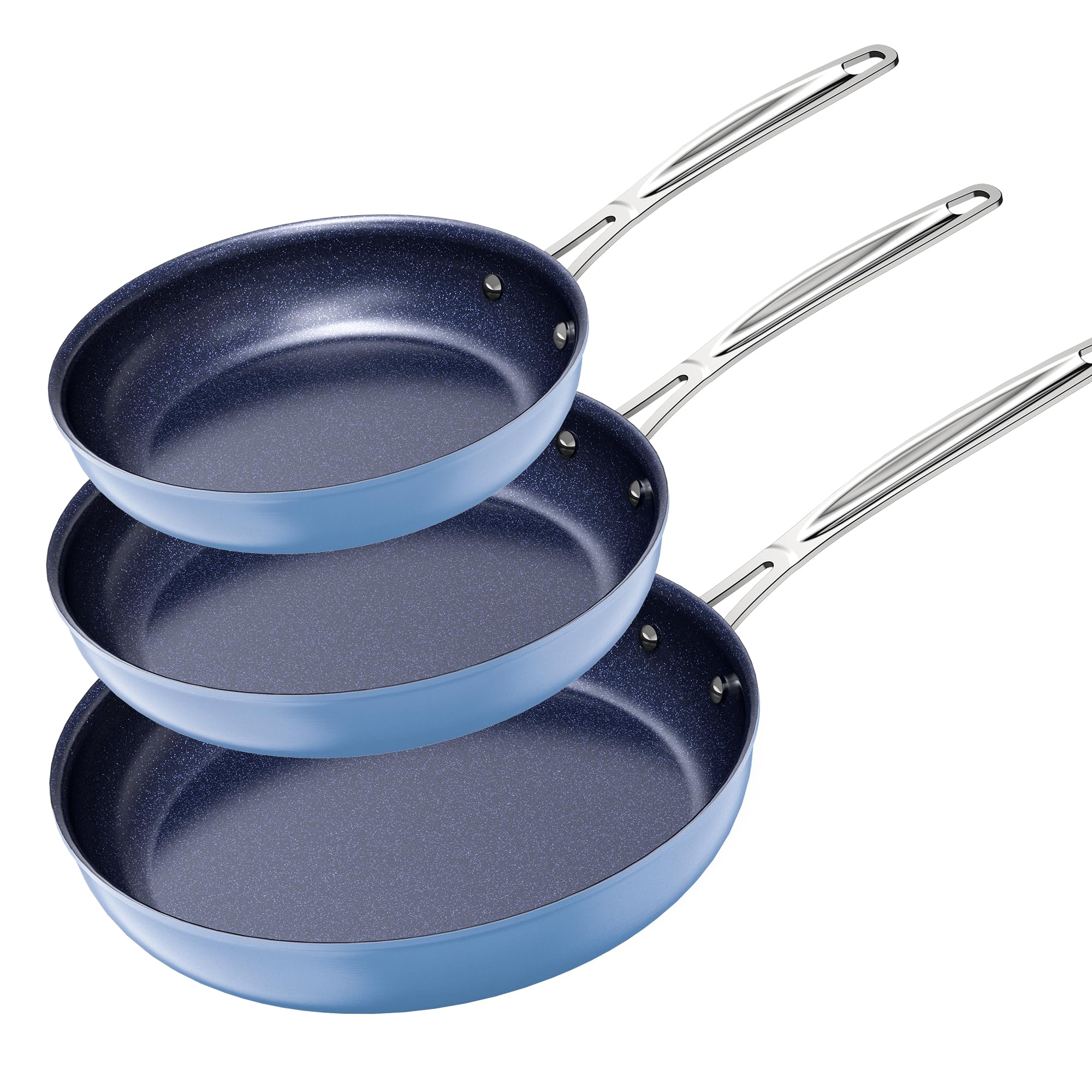 Foto 1 | Juego De Sartenes Nuwave De 3 Piezas Forjadas Y Ligeras, Color Azul Duralon - Venta Internacional.
