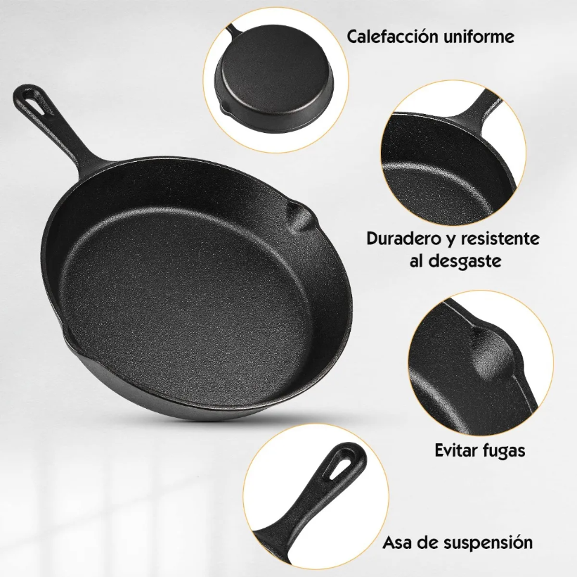 Foto 4 pulgar | Sarten Xtellar 4pz De Hierro Fundido Antiadherente Color Negro