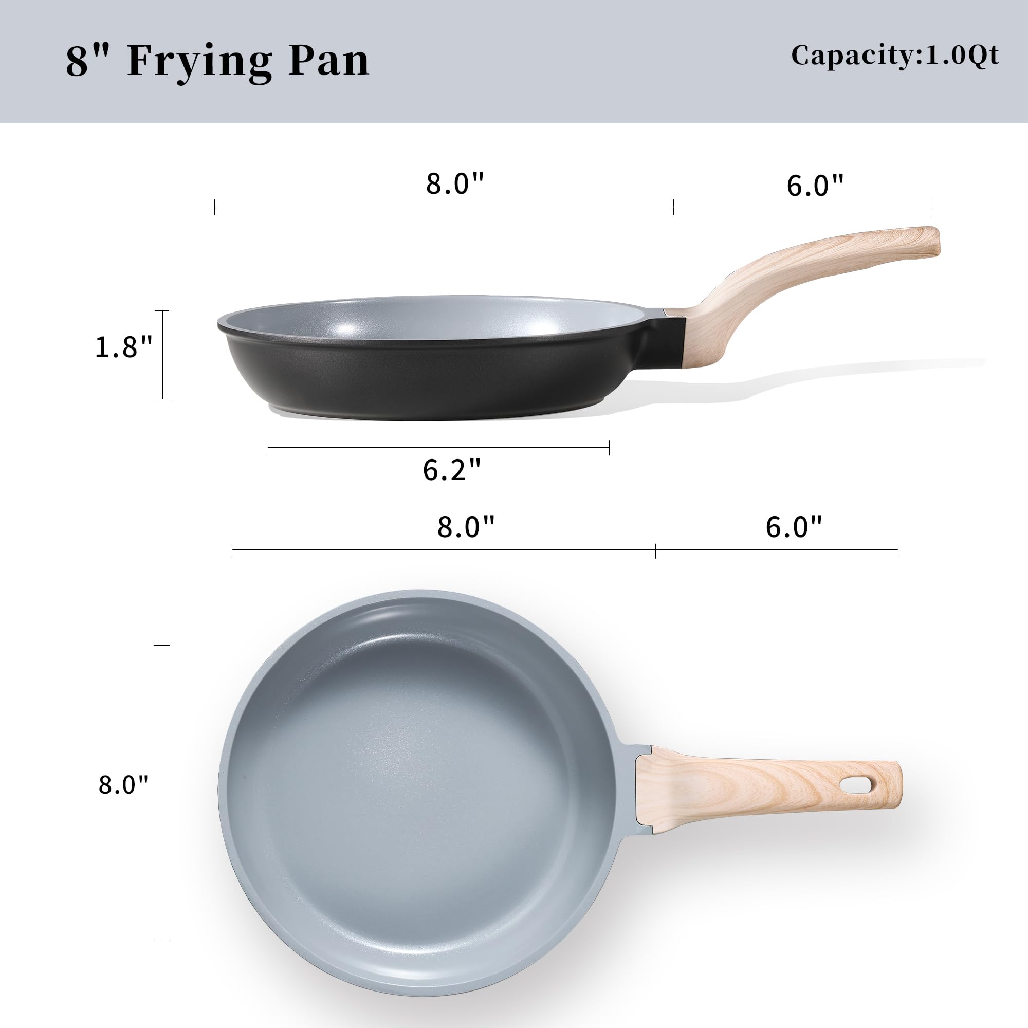 Foto 2 | Sartén Carote De Cerámica Antiadherente 20 Cm Negro/gris - Venta Internacional.
