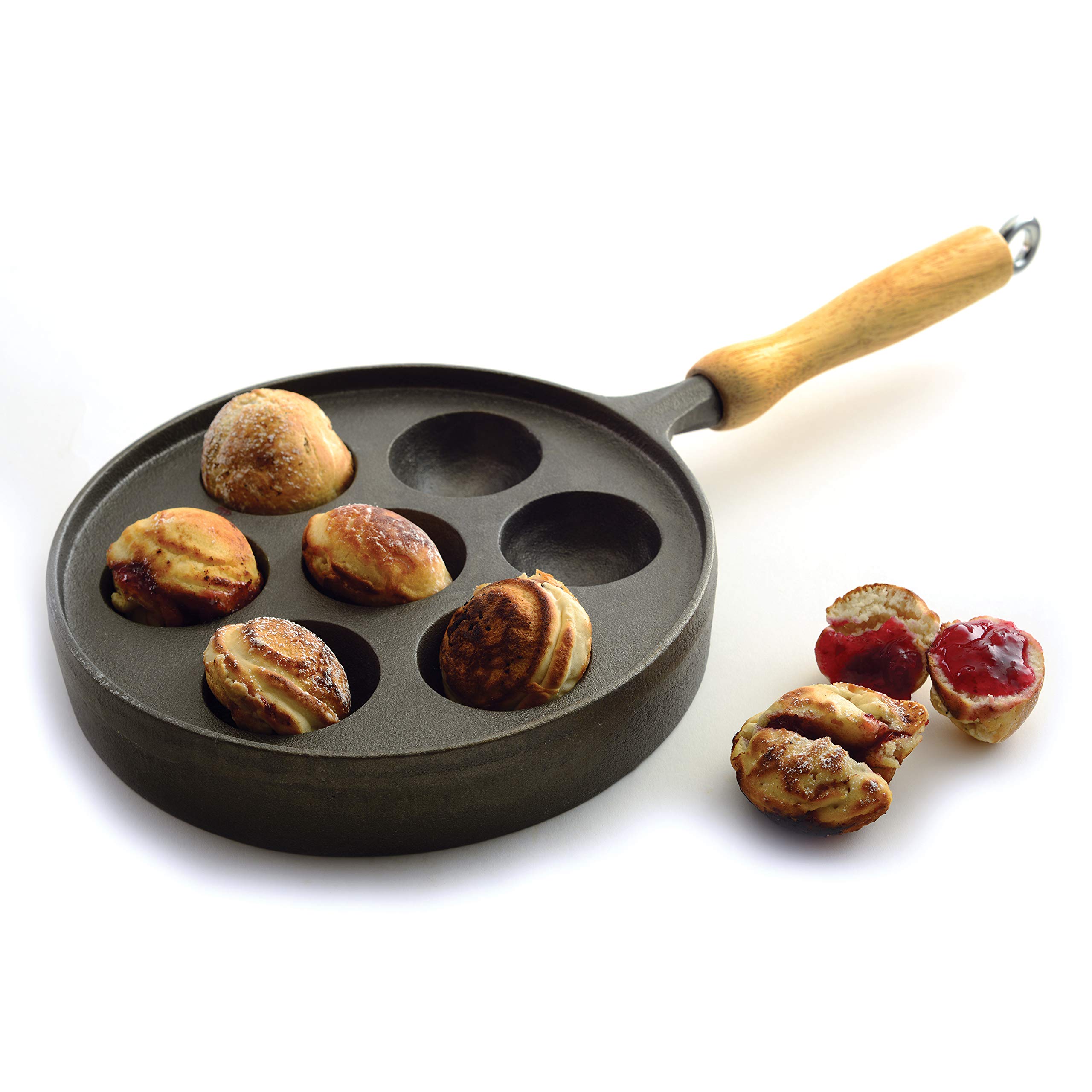 Foto 2 pulgar | Sartén Aebleskiver Norpro Deluxe Munk De 21 Cm Con Mango De Madera - Venta Internacional.
