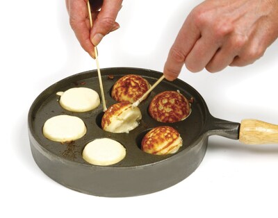 Foto 3 | Sartén Aebleskiver Norpro Deluxe Munk De 21 Cm Con Mango De Madera - Venta Internacional.