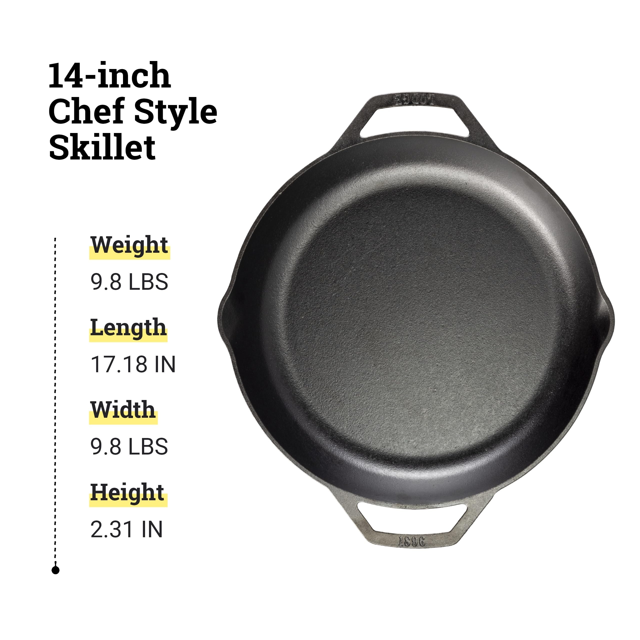 Foto 8 pulgar | Skillet Lodge Chef Collection 14, Estilo Chef, Con Doble Asa - Venta Internacional.