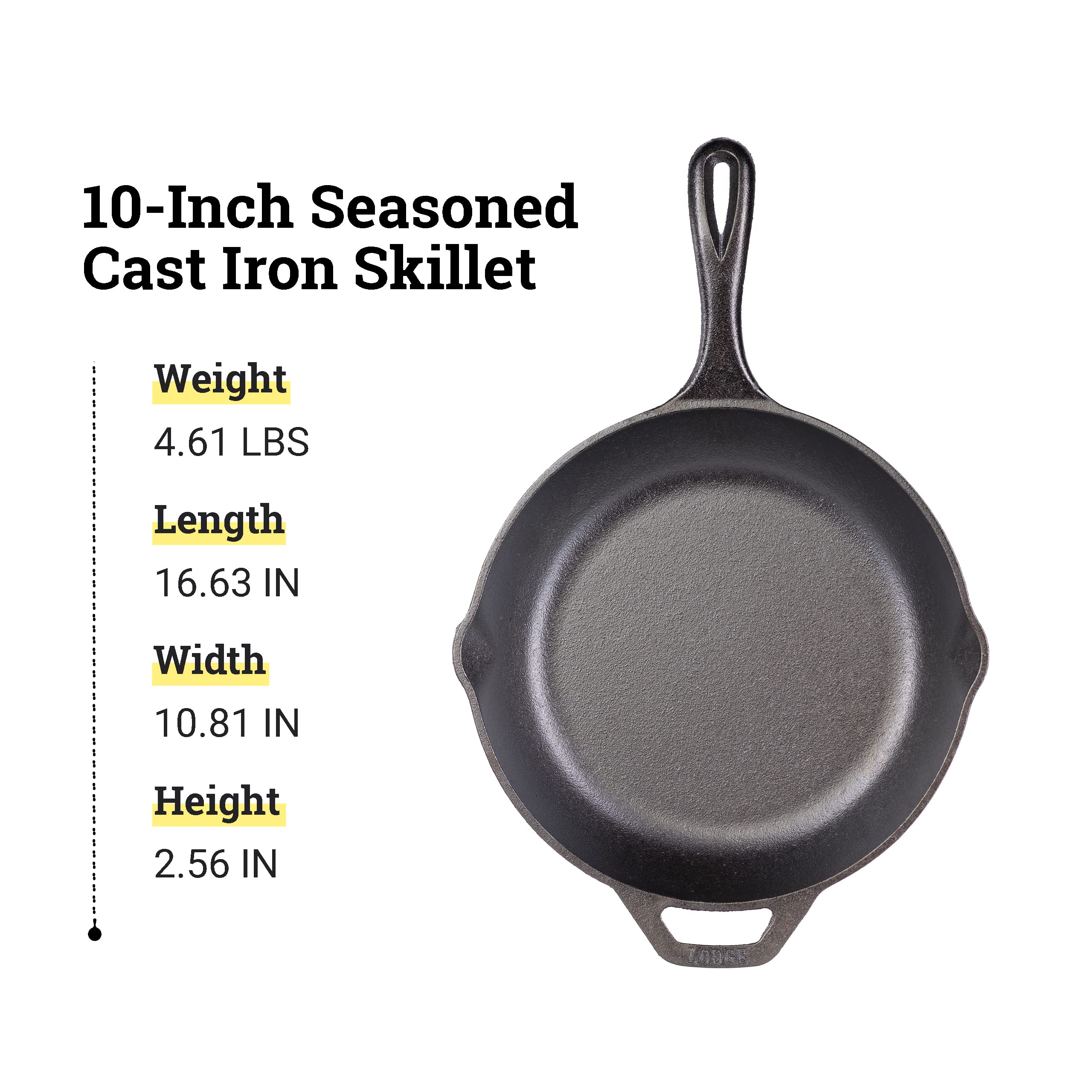 Foto 7 pulgar | Colección Chef De Hierro Fundido Skillet Lodge, Presazonada, 25 Cm - Venta Internacional.