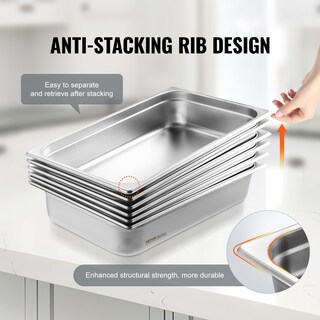 Foto 5 | Sartén De Vapor Antiatascos Hotel Pans Vevor, Tamaño Completo, 0,8 Mm, Acero Inoxidable - Venta Internacional.