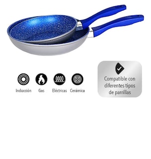 Foto 4 | Xtellar Juego De Sartenes De Zafiro Antiadherentes De 20 Y 24 Cms Para Una Cocina Saludable