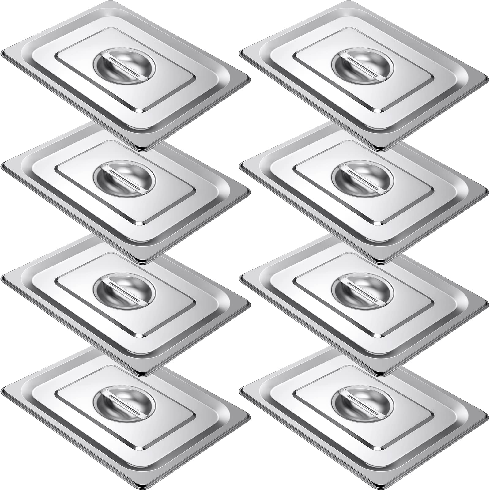 Foto 1 | Tapas Para Sartenes De Mesa Steam, 1/2 Tamaño, De Acero Inoxidable (paquete De 8) - Venta Internacional.
