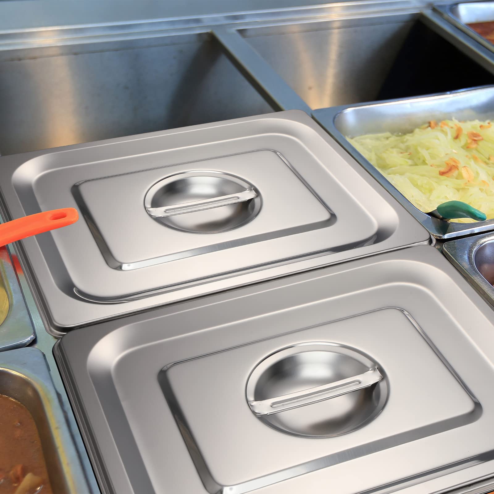 Foto 6 | Tapas Para Sartenes De Mesa Steam, 1/2 Tamaño, De Acero Inoxidable (paquete De 8) - Venta Internacional.