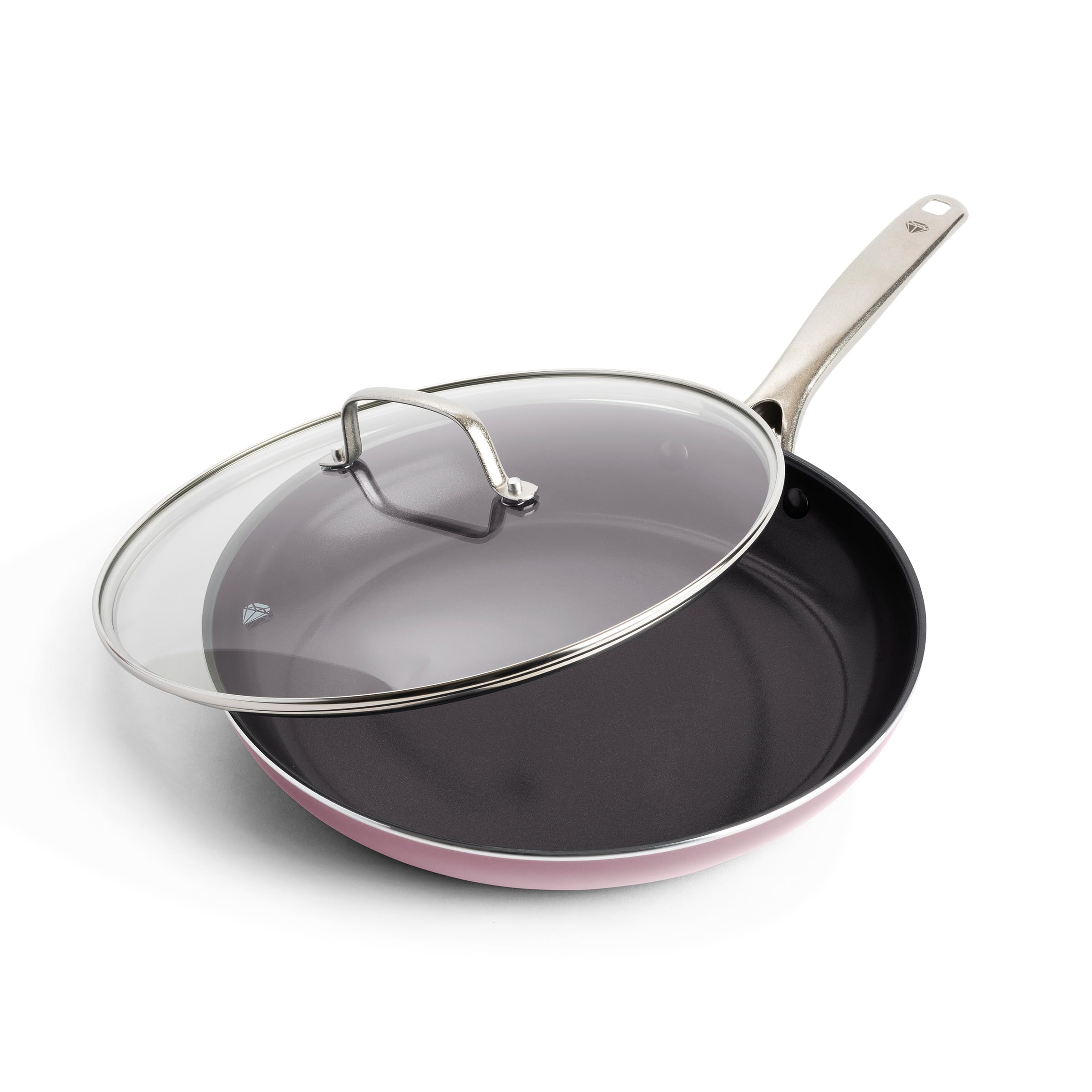 Foto 1 | Sartén Blue Diamond 12 Antiadherente Con Tapa De Cerámica Rosa - Venta Internacional.