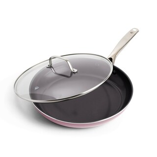 Foto 1 | Sartén Blue Diamond 12 Antiadherente Con Tapa De Cerámica Rosa - Venta Internacional.