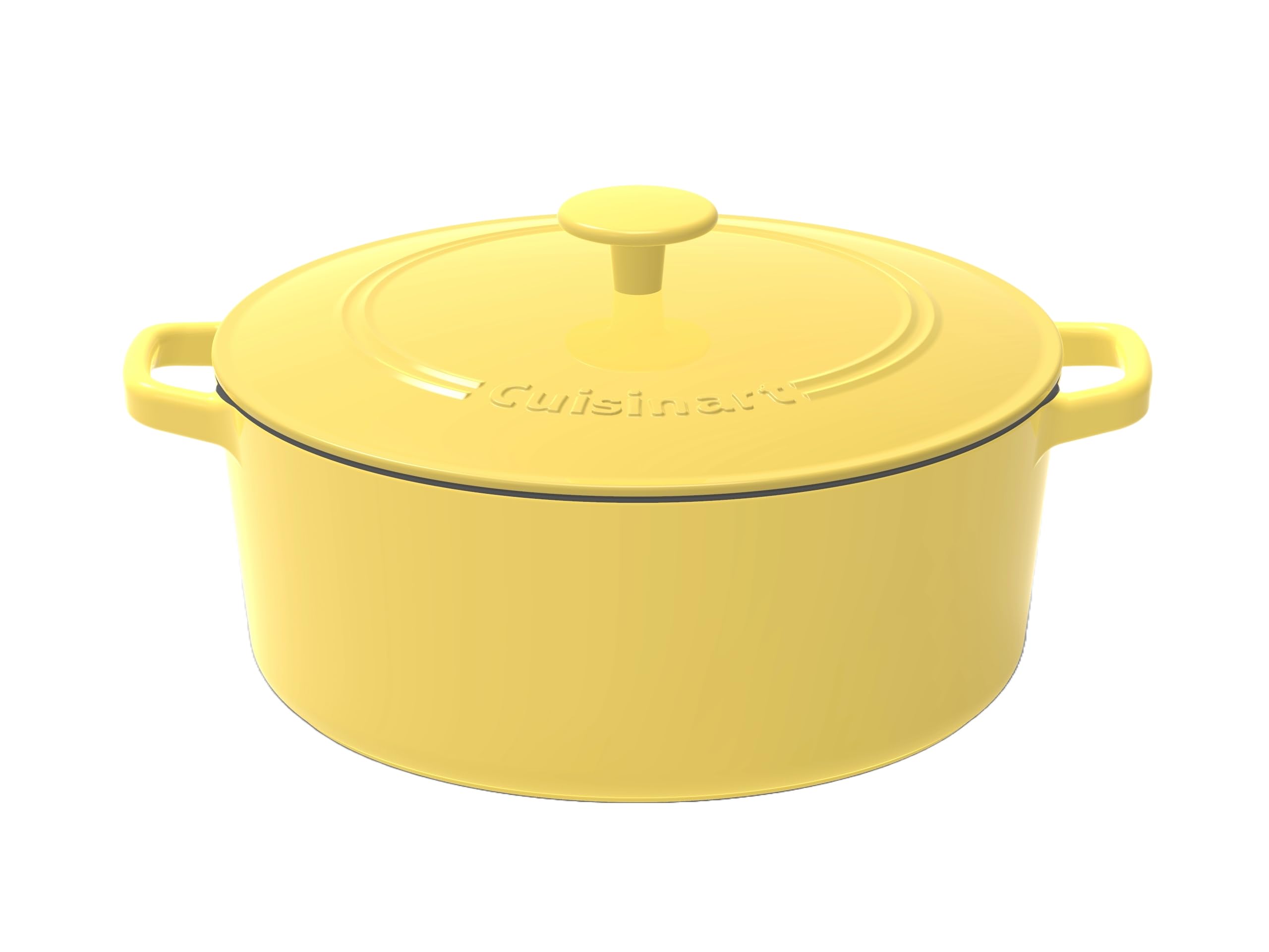 Cazuela Cuisinart Chef's Classic De Hierro Fundido Esmaltado De 7 Litros, Color Amarillo - Venta Internacional.