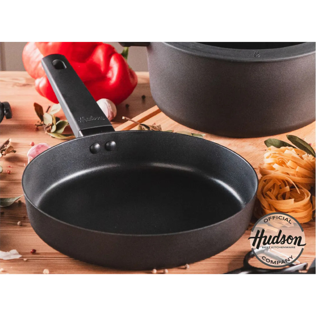 Foto 4 pulgar | Sarten Hudson 28cm Aluminio Antiadherente Mango Soft Touch
