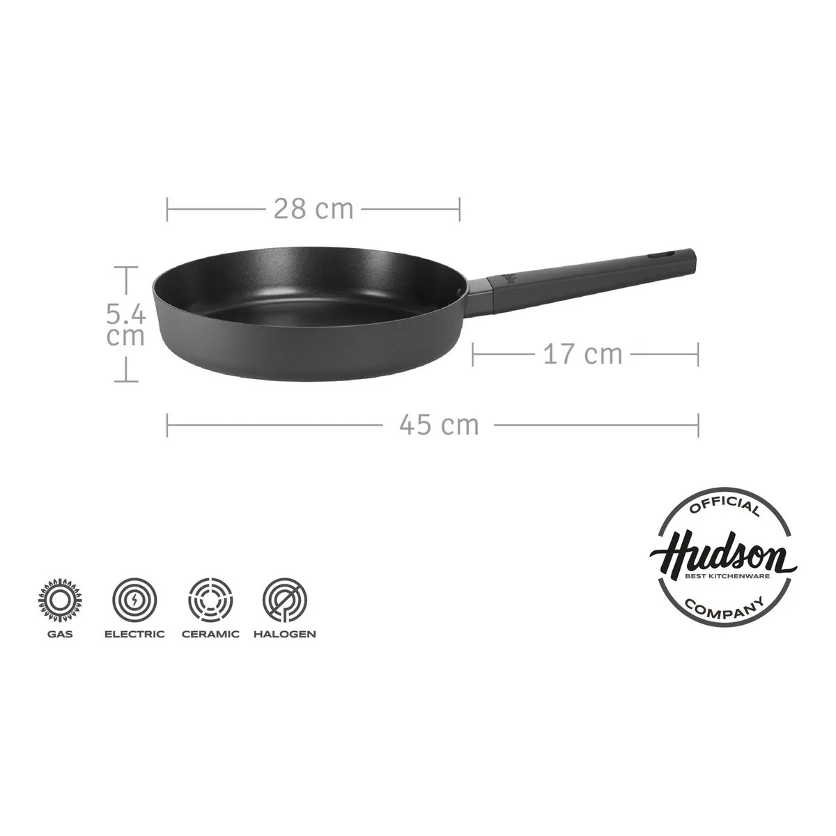 Foto 5 pulgar | Sarten Hudson 28cm Aluminio Antiadherente Mango Soft Touch
