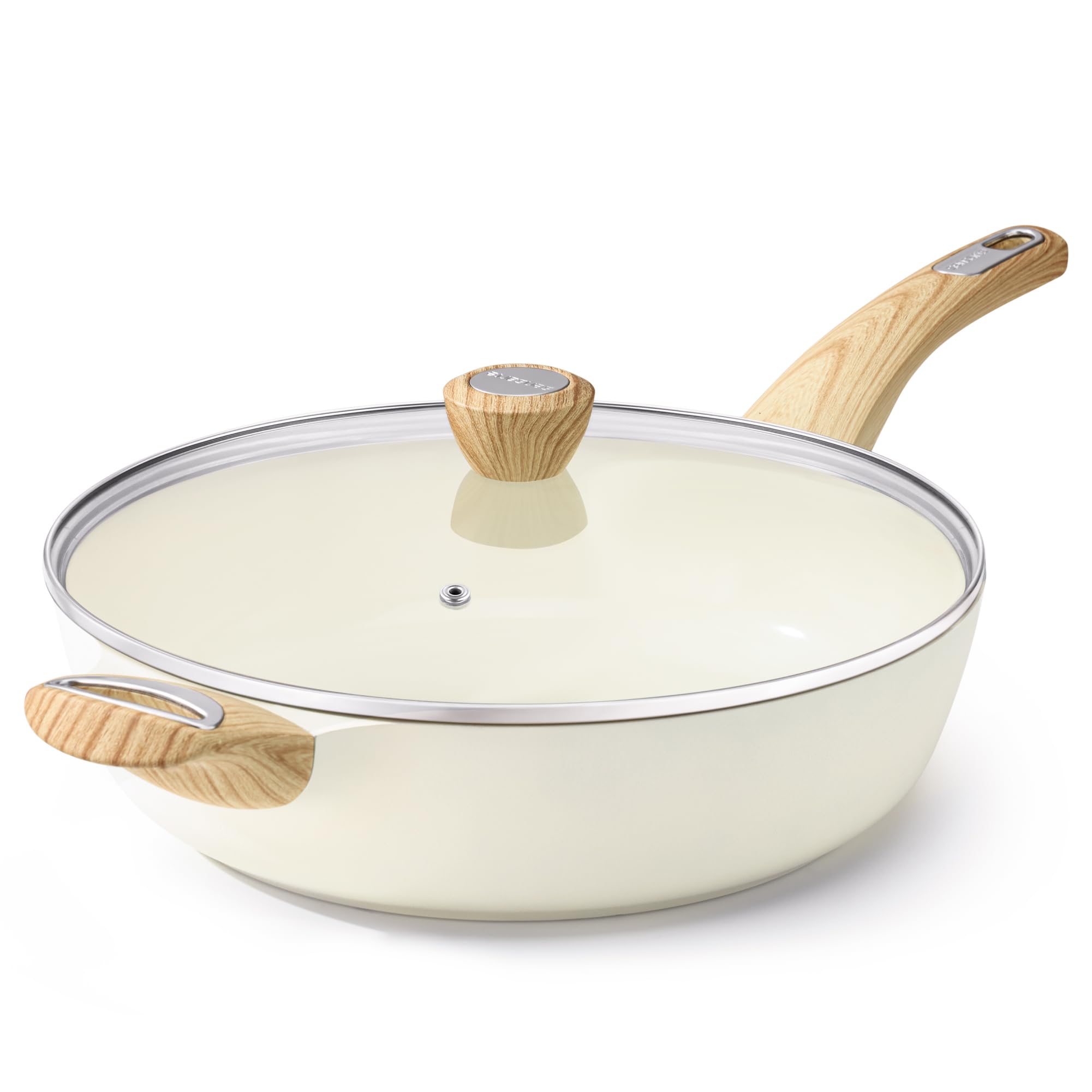 Foto 2 pulgar | Sartén Sensarte De Cerámica Antiadherente De 30 Cm Con Tapa De 5 Litros Para Inducción - Venta Internacional.
