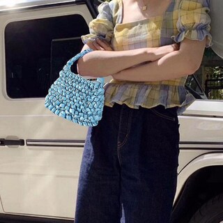 Foto 2 | Bolso De Mano Huoguo Para Mujer Hecho A Mano Con Forma De Caja De Paja Casual - Venta Internacional.