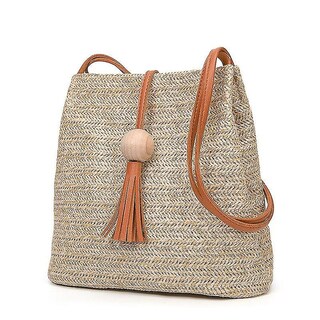 Foto 2 | Bolso Tipo Bandolera Huoguo Hecha A Mano De Punto De Paja - Venta Internacional.