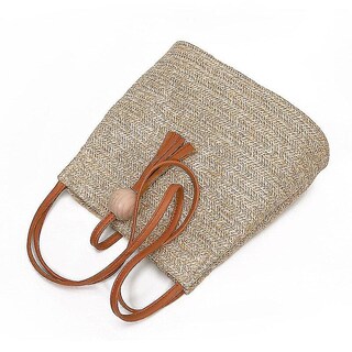 Foto 3 | Bolso Tipo Bandolera Huoguo Hecha A Mano De Punto De Paja - Venta Internacional.
