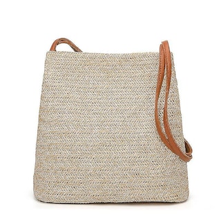 Foto 4 | Bolso Tipo Bandolera Huoguo Hecha A Mano De Punto De Paja - Venta Internacional.