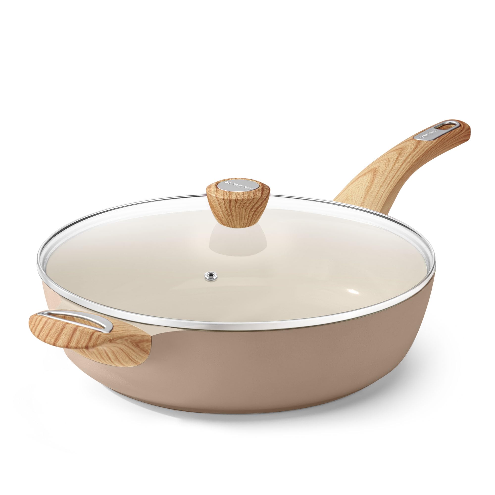 Foto 2 pulgar | Sartén Sensarte De Cerámica Antiadherente De 30 Cm Con Tapa De 5 Litros Para Inducción - Venta Internacional.