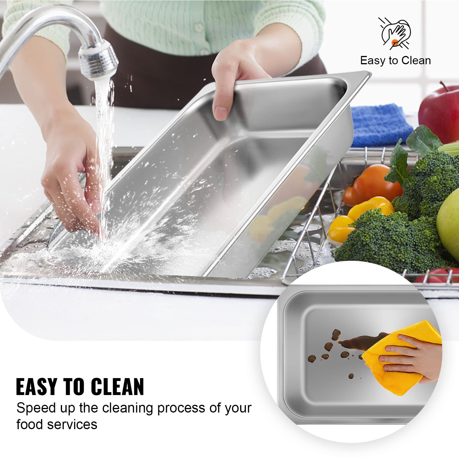 Foto 5 | Sartén De Mesa Steam Vevor 20 8 De Largo X 13 De Ancho X 9 4 D De Acero Inoxidable Con Tapa - Venta Internacional.