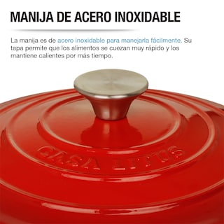 Foto 7 | Olla de Hierro Fundido Esmaltado Redlemon 83432-re Roja Dutch Oven con Tapa 3.9 Litros Rojo