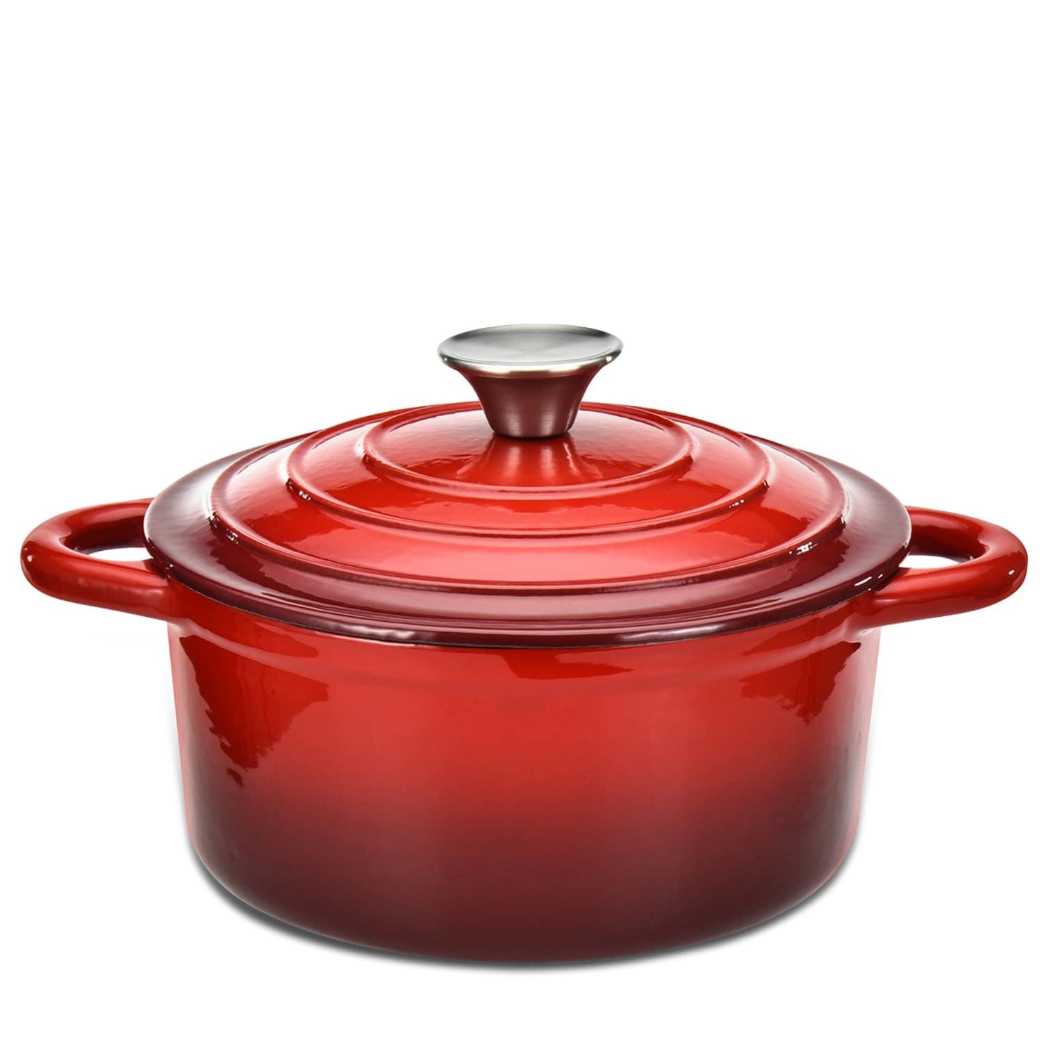 Venta Internacional - Horno Holandés Hamilton Beach De Hierro Fundido Esmaltado, 3 Litros, Rojo Con Tapa $1,442