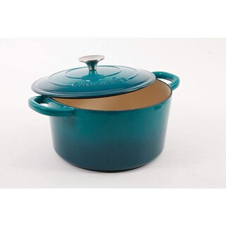 Foto 3 | Olla Crock-Pot de Hierro Fundido Esmaltado Artesanal Verde Azulado 5 Cuartos de Galón - Venta Internacional