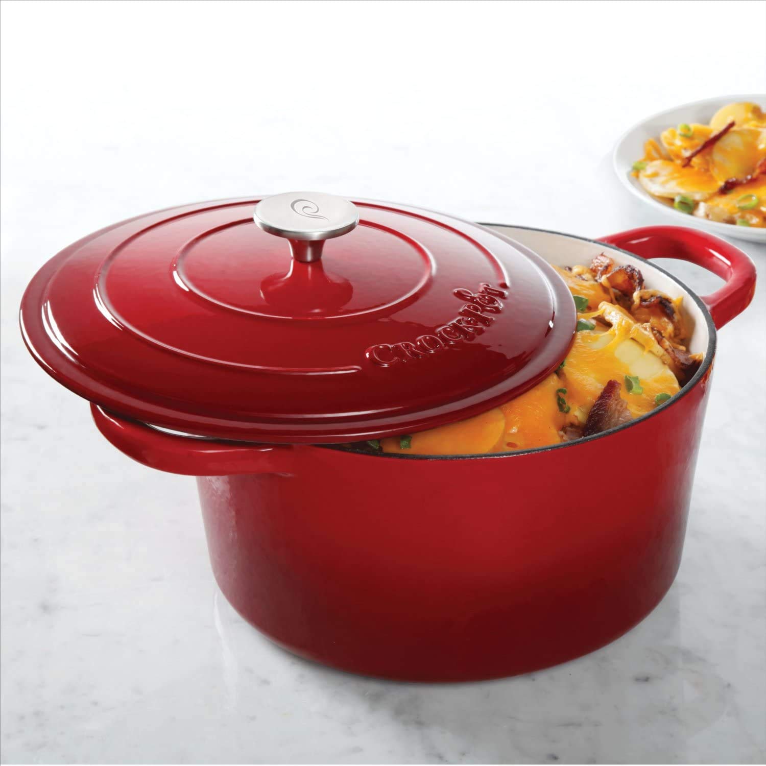 Foto 5 | Olla Crock-Pot de Hierro Fundido Esmaltado Artesanal Roja 7 Cuartos de Galón - Venta Internacional