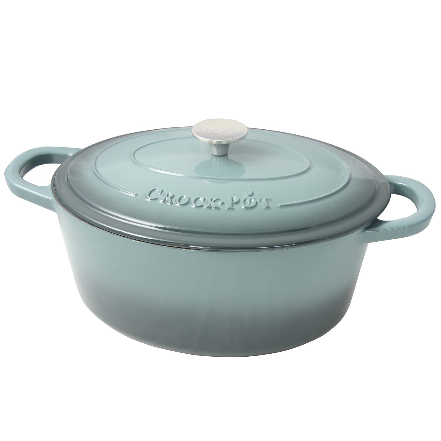 Olla Crock-Pot de Hierro Fundido Esmaltado Artesanal Gris 7 Cuartos de Galón - Venta Internacional