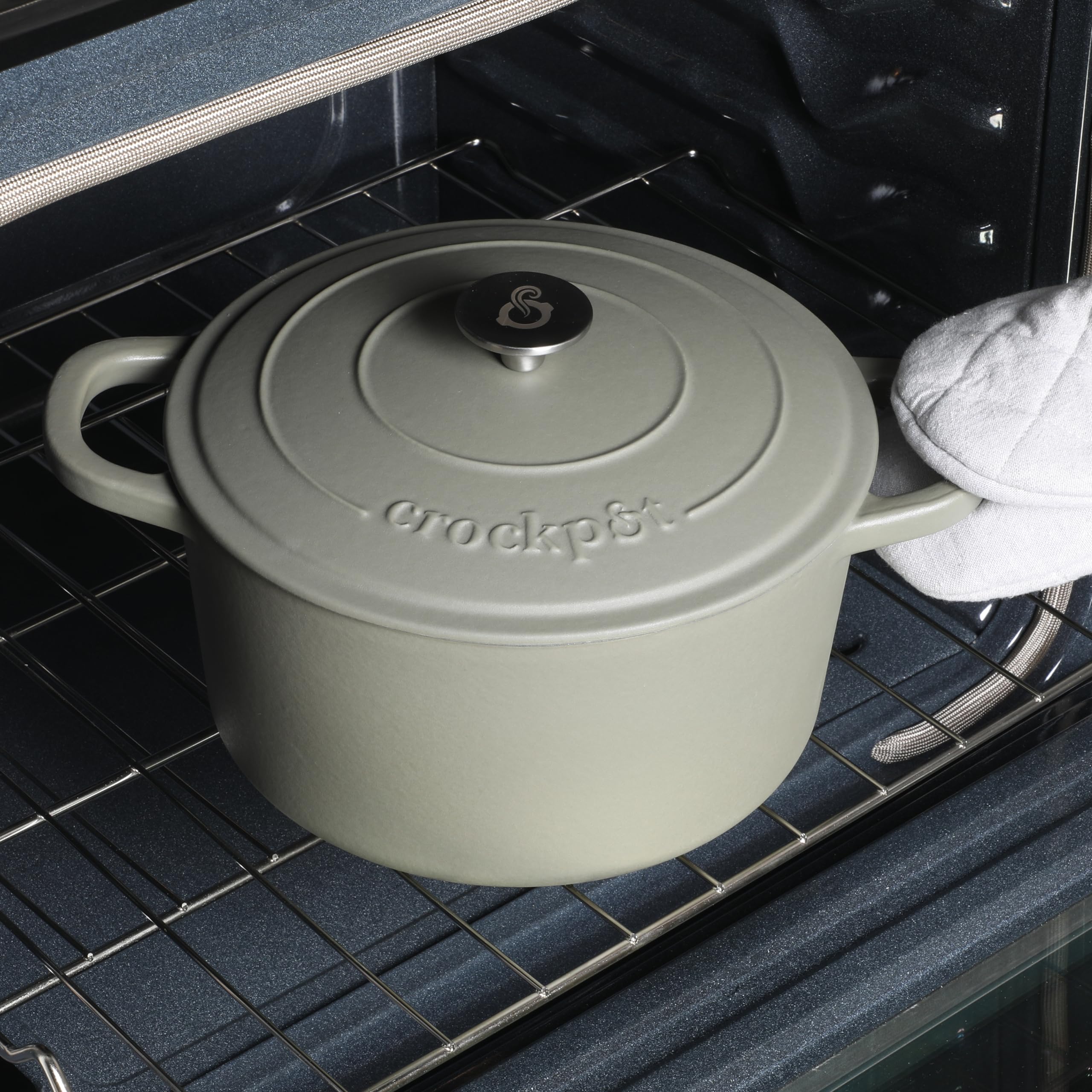 Foto 6 pulgar | Dutch Oven Crock-pot Artisan Hierro Fundido Esmaltado 5 Litros Verde Mate - Venta Internacional