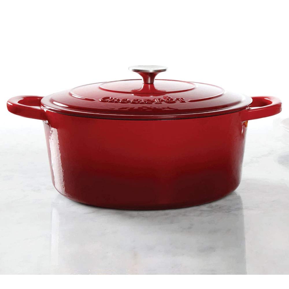 Foto 3 pulgar | Olla Crock-Pot de Hierro Fundido Esmaltado Artesanal Roja 7 Cuartos de Galón - Venta Internacional