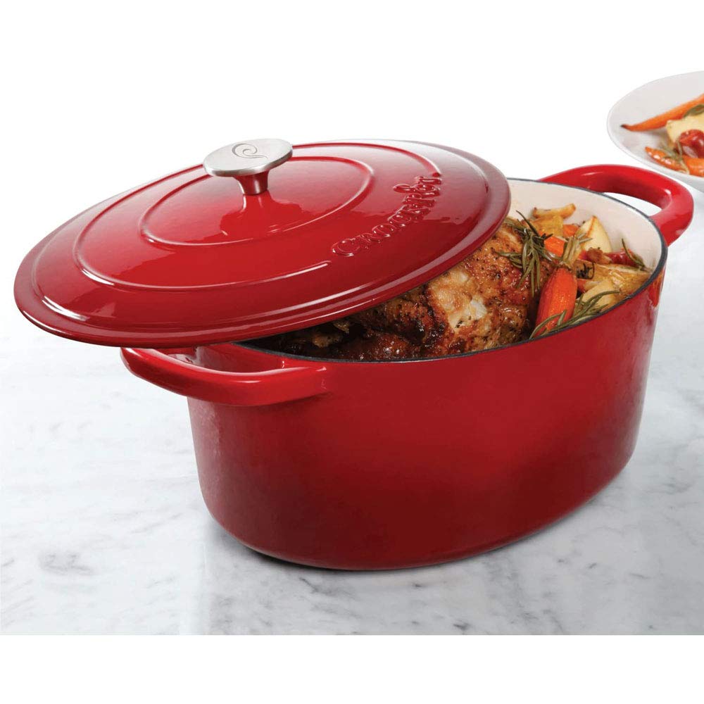 Foto 7 pulgar | Olla Crock-Pot de Hierro Fundido Esmaltado Artesanal Roja 7 Cuartos de Galón - Venta Internacional