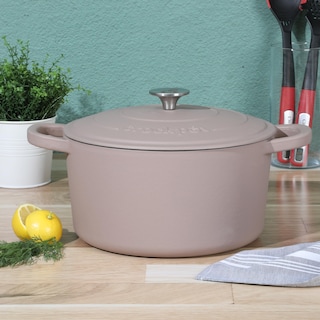 Foto 2 | Oven Dutch Oven Crock Pot Artisan Hierro Fundido Esmaltado De 7 Litros Color Rosa - Venta Internacional