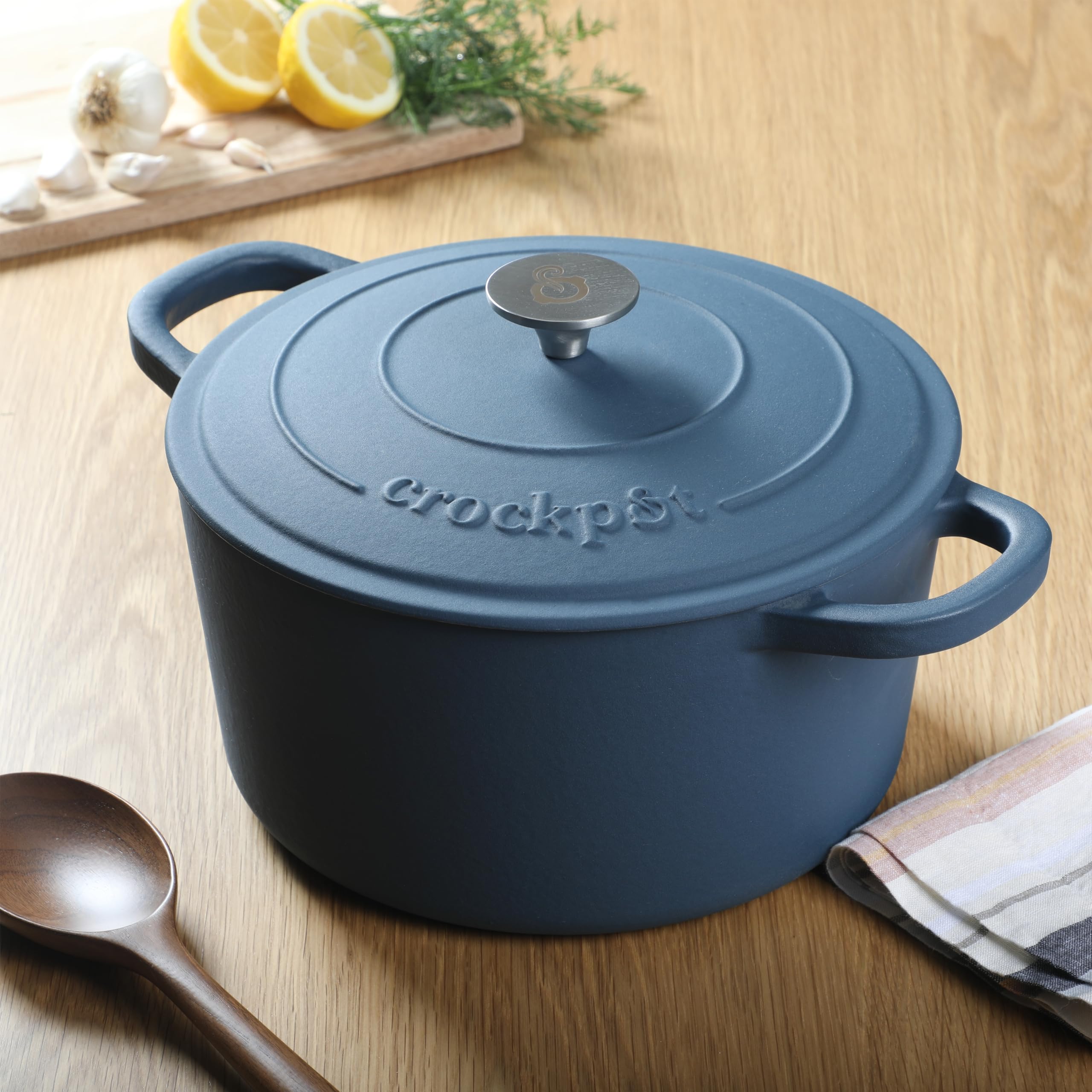 Foto 4 | Horno Holandés Crock-pot Artisan Hierro Fundido Esmaltado 7 Litros Azul Marino - Venta Internacional