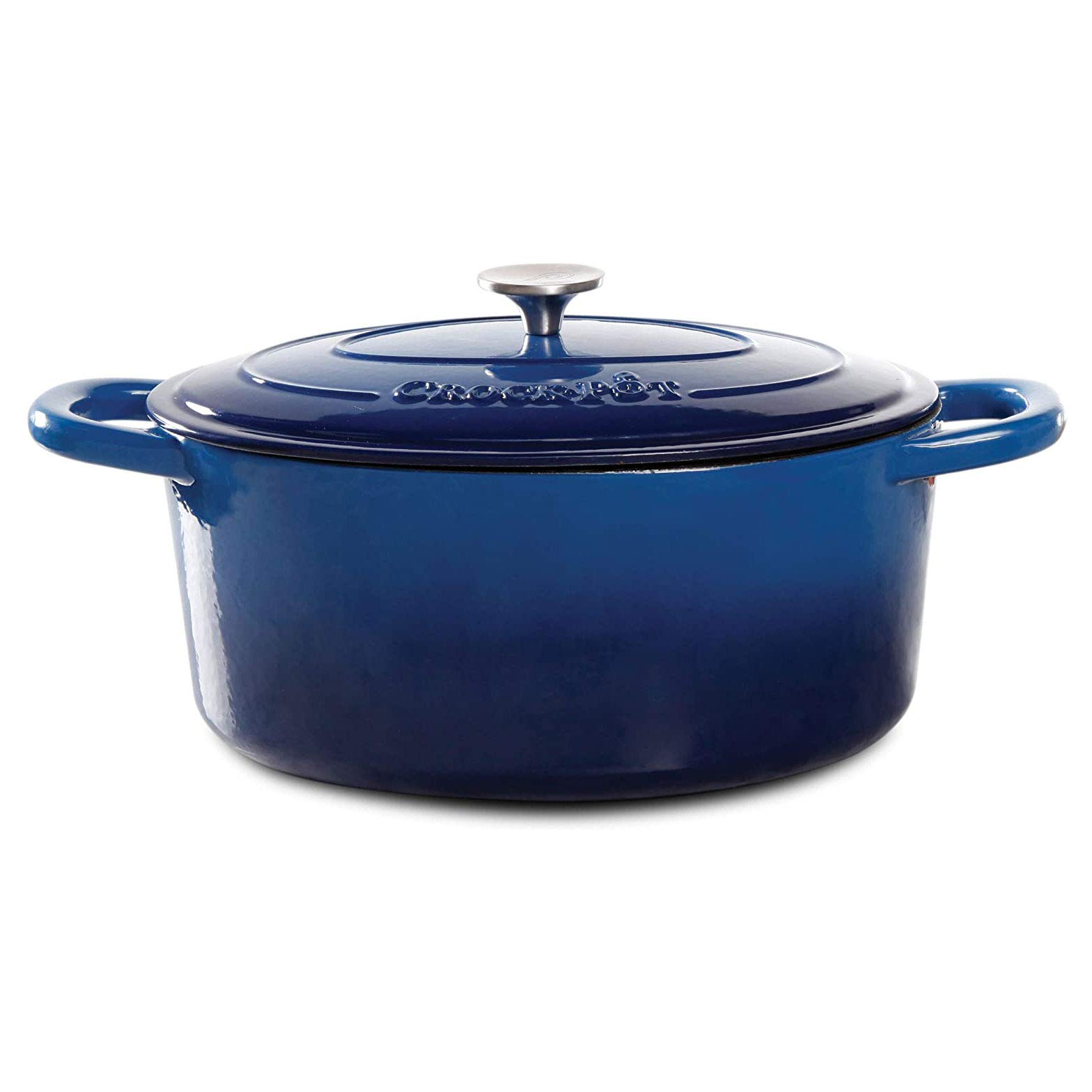 Olla Crock-Pot de Hierro Fundido Esmaltado Artesanal Azul Zafiro 7 Cuartos de Galón - Venta Internacional