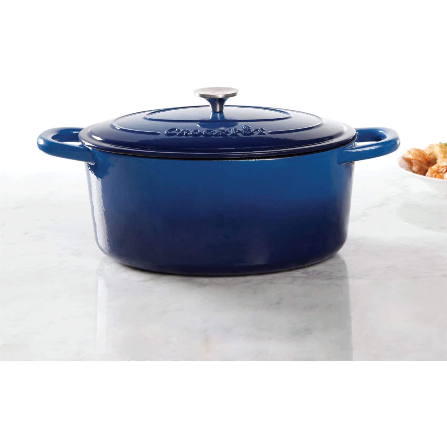 Foto 2 | Olla Crock-Pot de Hierro Fundido Esmaltado Artesanal Azul Zafiro 7 Cuartos de Galón - Venta Internacional