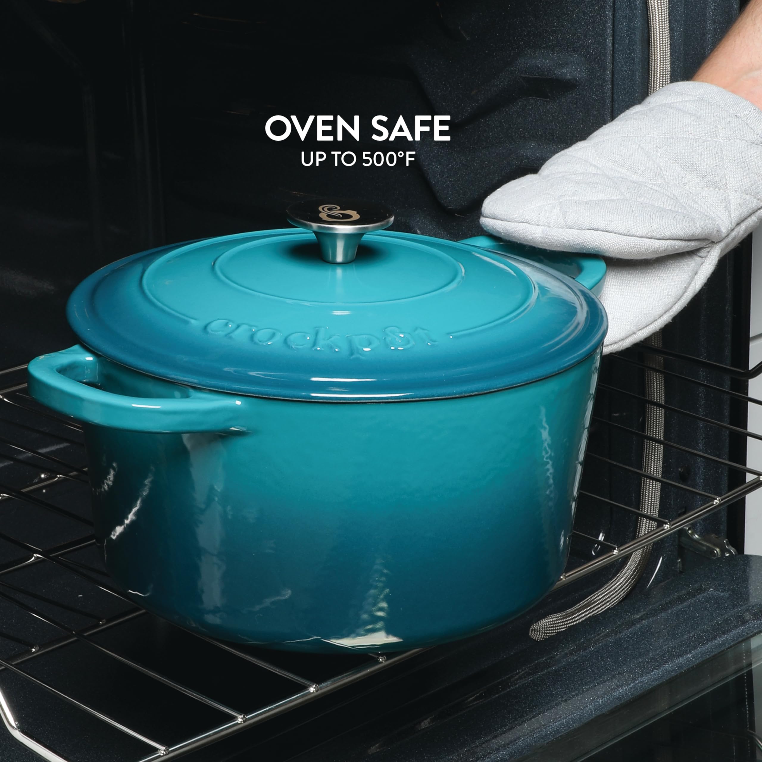 Foto 7 pulgar | Oven Dutch Oven Crock-pot Artisan Redonda 6 Litros Color Verde Azulado Esmaltada - Venta Internacional