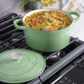 Foto 5 | Pistacho Dutch Oven Crock-pot Artesanal De Hierro Fundido Esmaltado, 5 Litros - Venta Internacional.