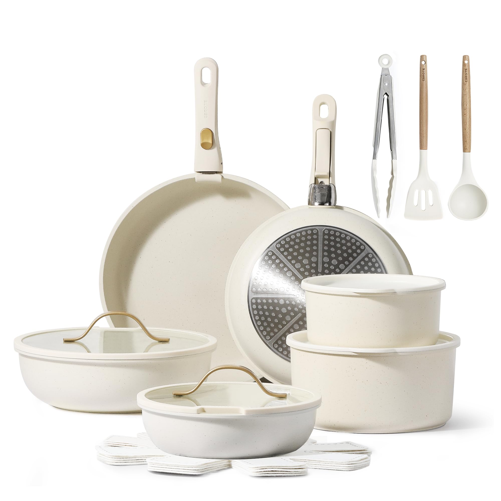 Juego De Utensilios De Cocina Carote, 20 Piezas, Antiadherentes Con Mango Desmontable - Venta Internacional. $3,024