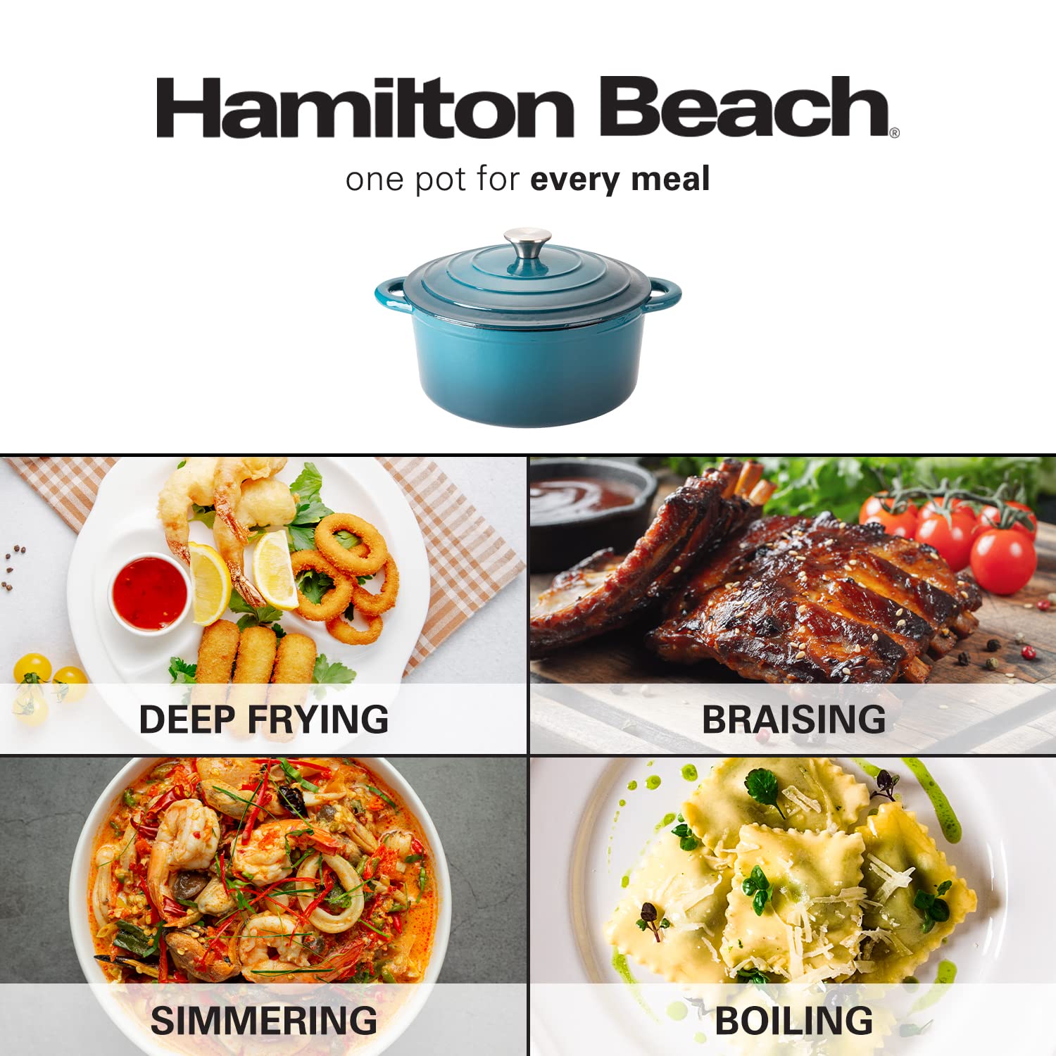 Foto 7 | Horno Holandés Hamilton Beach 5,5 L Azul  - Venta Internacional