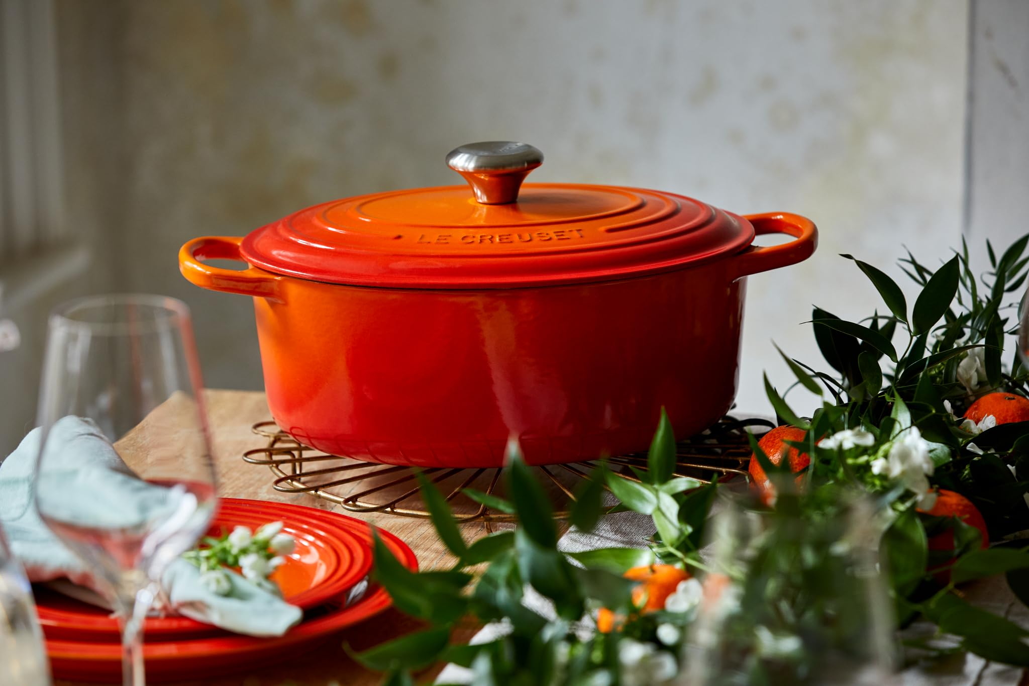 Foto 3 | Olla Holandés Le Creuset de Hierro Fundido Esmaltado Signature Flame de 5 Litros - Venta Internacional