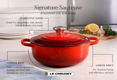 Foto 4 | Sauteuse Le Creuset, Hierro Fundido Esmaltado Signature, 3.5 L, Chalota - Venta Internacional.