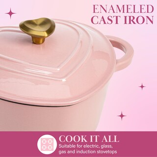 Foto 3 | Horno Holandés Paris Hilton de Hierro Fundido Esmaltado Litros Rosa - Venta Internacional