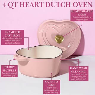 Foto 5 | Horno Holandés Paris Hilton de Hierro Fundido Esmaltado Litros Rosa - Venta Internacional