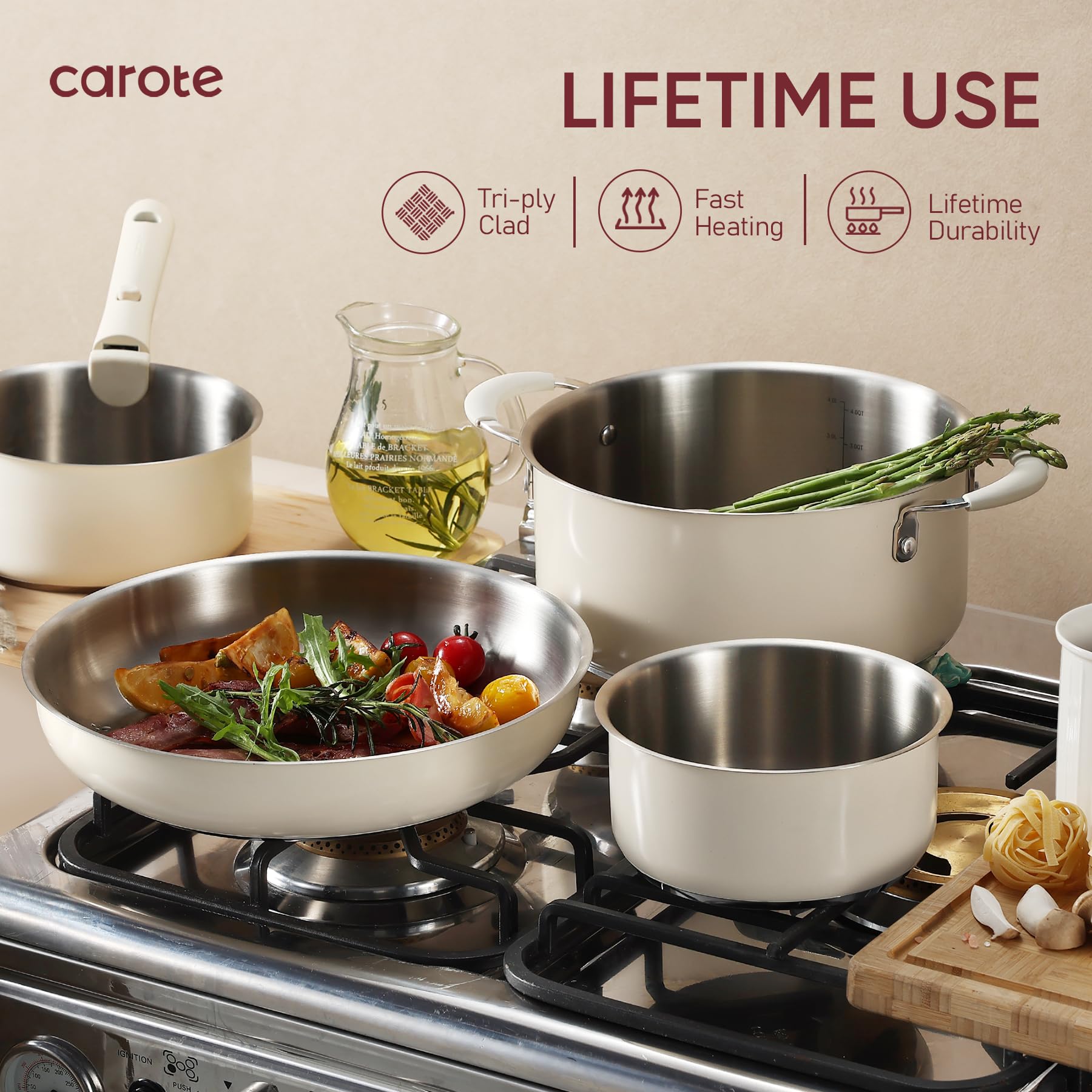Foto 7 pulgar | Juego De Utensilios De Cocina Carote De Acero Inoxidable De 16 Piezas Con Capa De Cerámica - Venta Internacional.