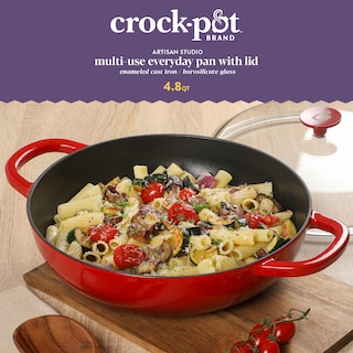 Foto 2 | Everyday Pan Crock-pot Artisan, Hierro Fundido, 4,8 L, Con Tapa, Color Rojo - Venta Internacional.