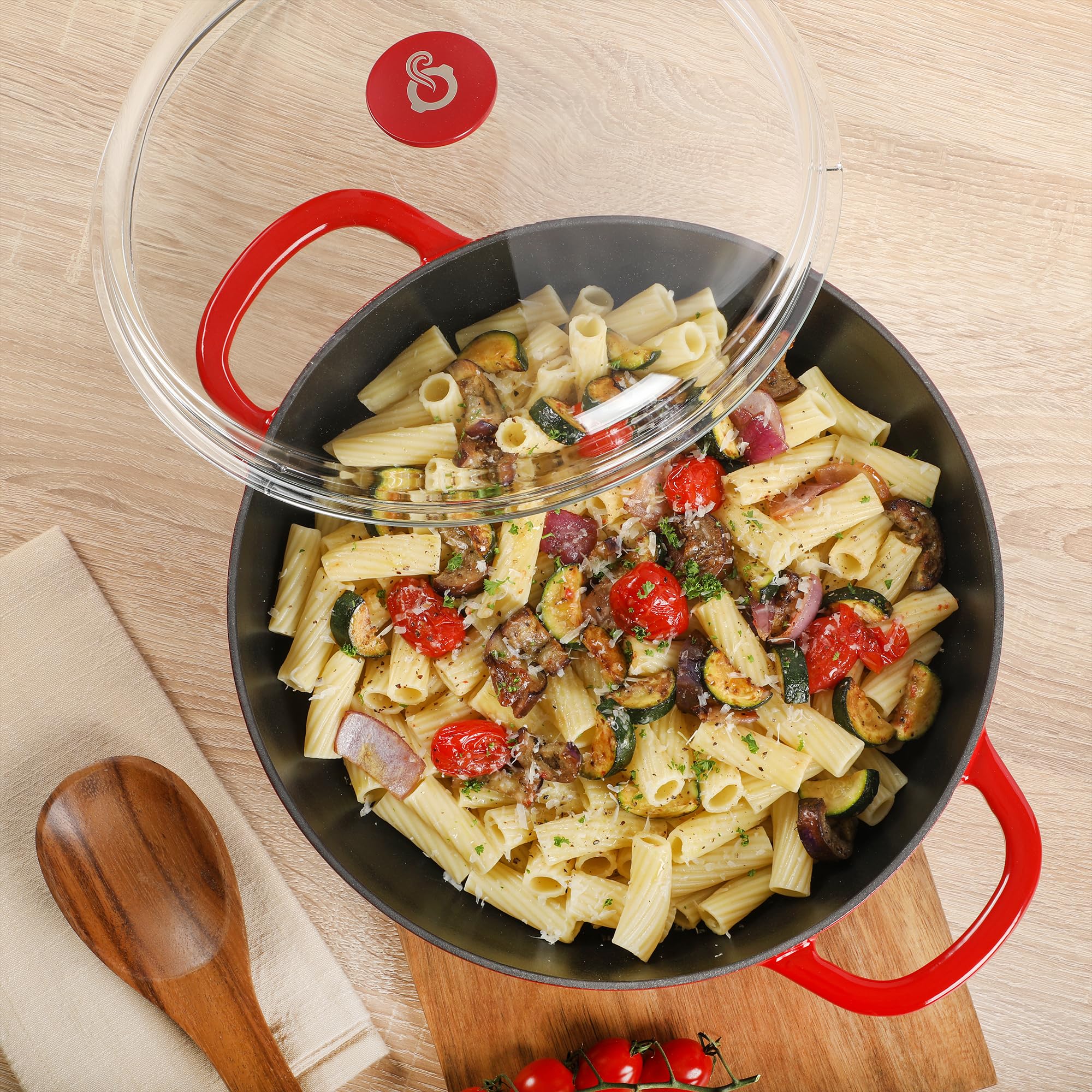 Foto 6 pulgar | Everyday Pan Crock-pot Artisan, Hierro Fundido, 4,8 L, Con Tapa, Color Rojo - Venta Internacional.